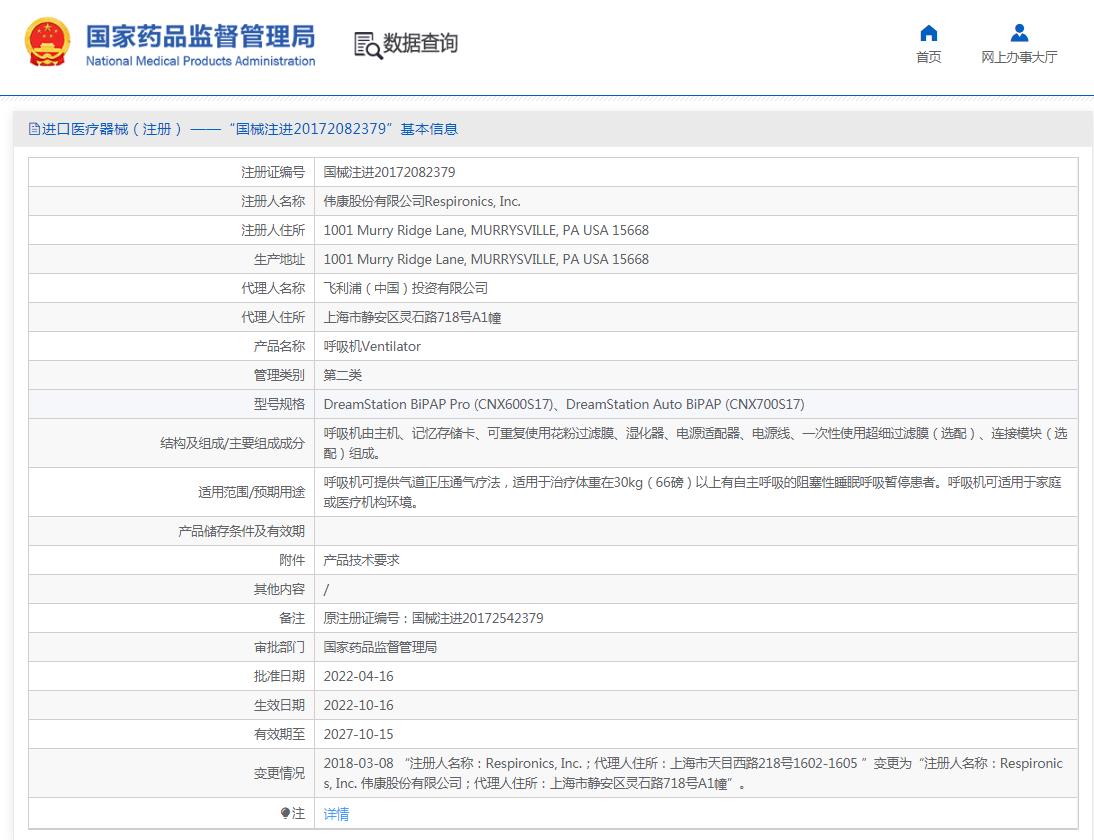 飛利浦DreamStation BiPAP Pro呼吸機