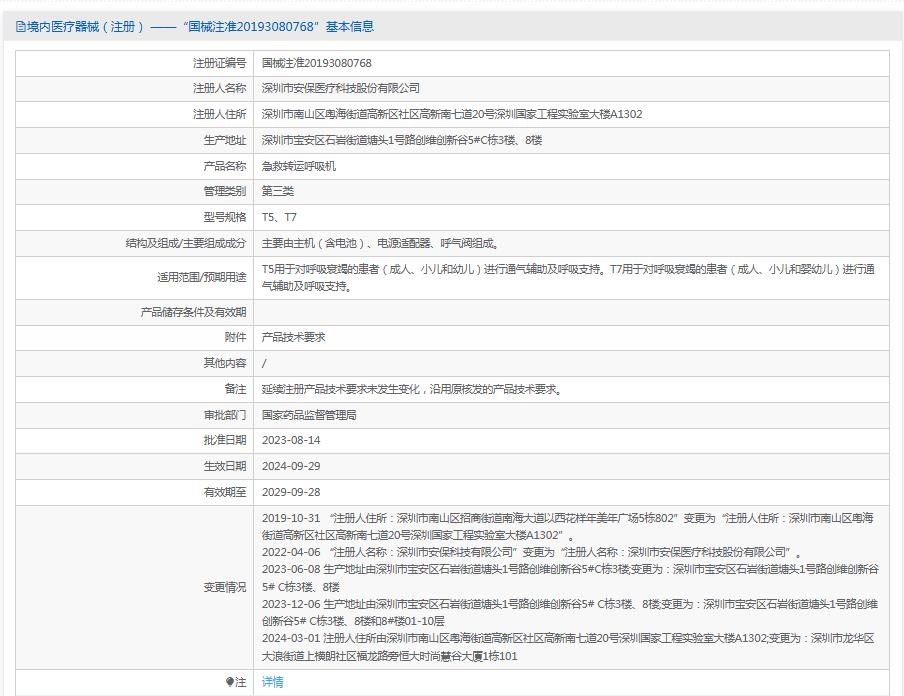 安保國產(chǎn)急救呼吸機(jī)T7